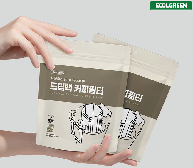 150매(5팩) 펄프냄새 미세프라스틱 없는 커피 드립백필터 생분해 여과지 핸드드립백, 5개, 30개입