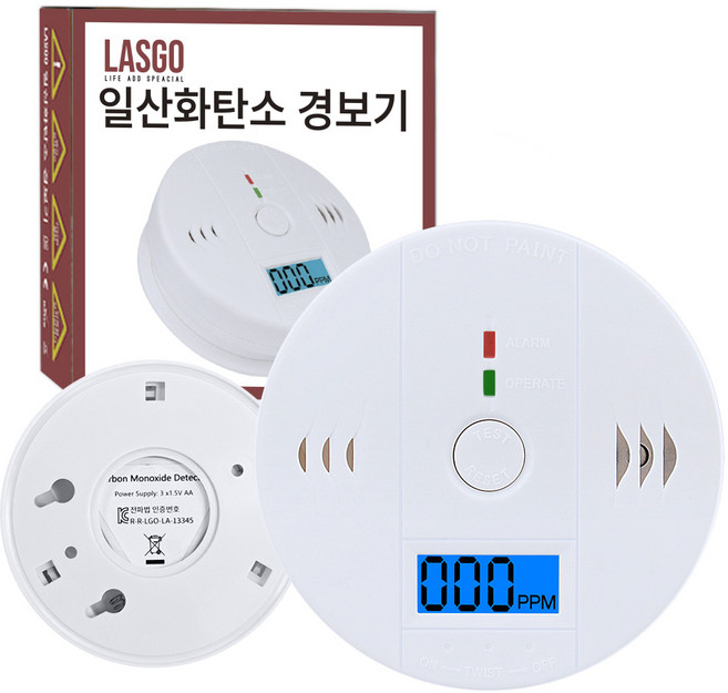 라스고 캠핑 일산화탄소 경보기, 1개, 일산화탄소경보기