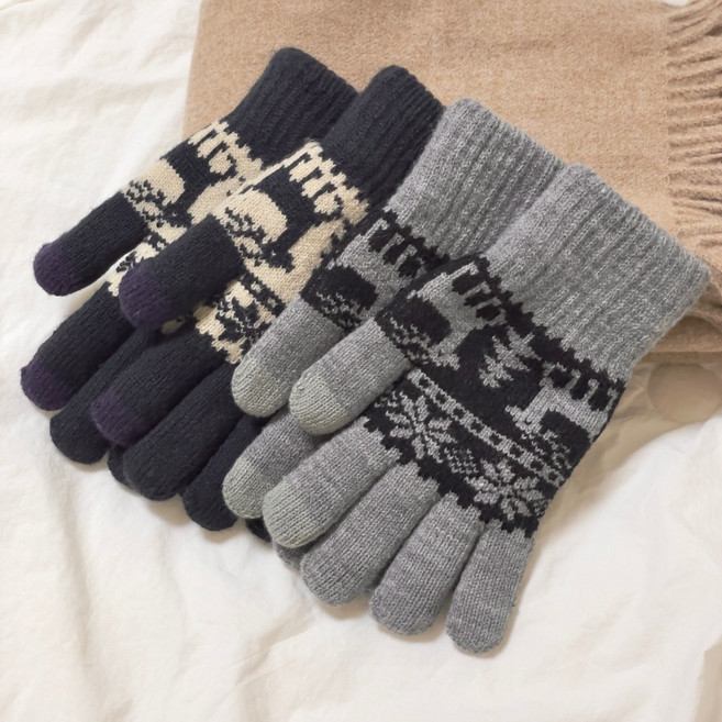 1+1스마트 터치 기모 방한 장갑