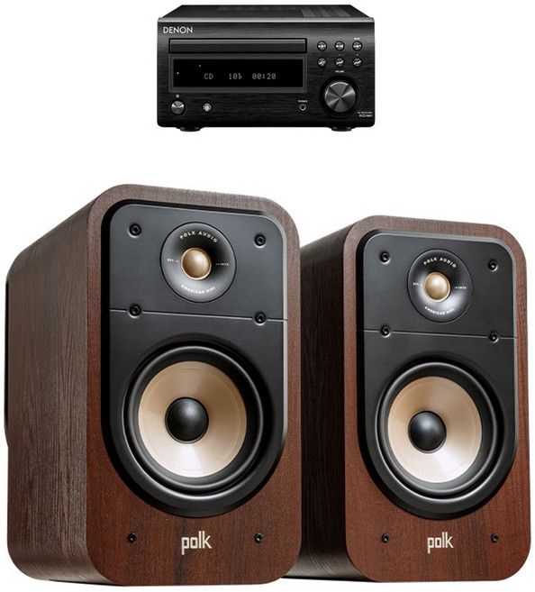 데논 RCD-M41 + 폴크오디오 Signature ES20 블루투스 네트워크 오디오, 블랙, 블랙