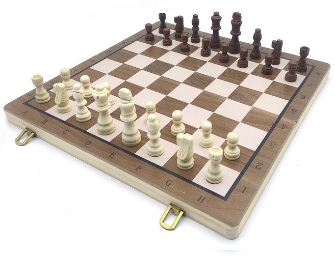 가야체스 마그네틱 G체스 38cm 접이식 원목 자석체스, 1개