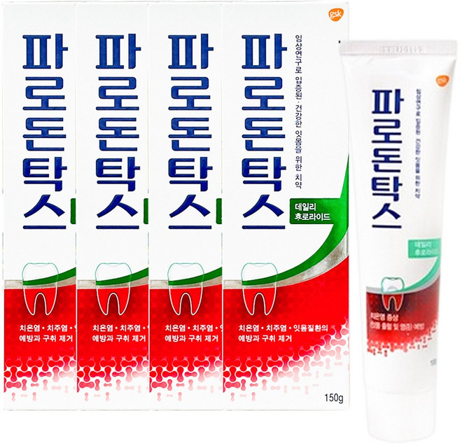 파로돈탁스 데일리 후로라이드 치약, 150g, 4개입, 4개