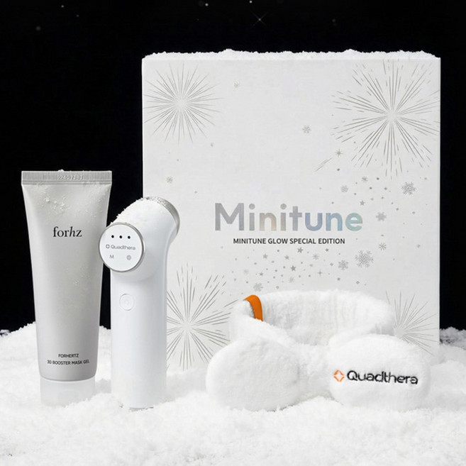 쿼드쎄라 미니튠 홀리데이 패키지(본품+크래들+마스크젤80g+헤어밴드), 핑크