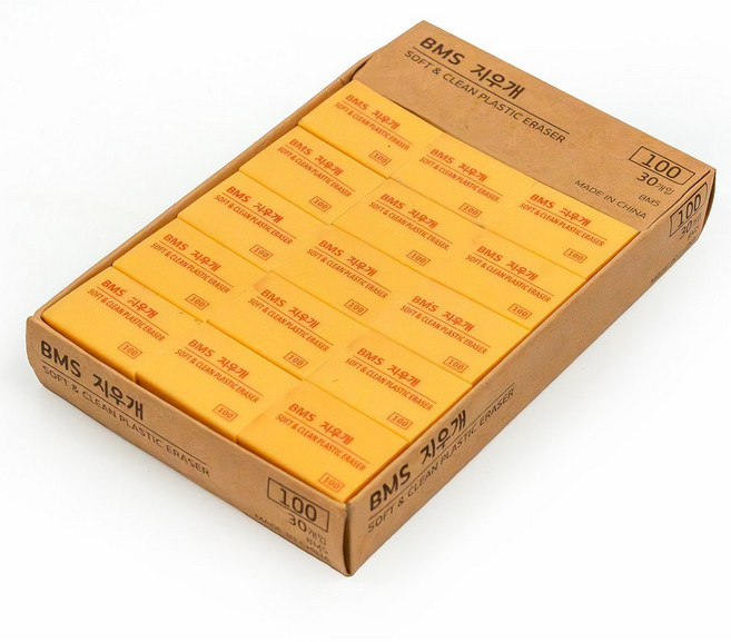 BMS 100 플라스틱 지우개, 1통(30개입)