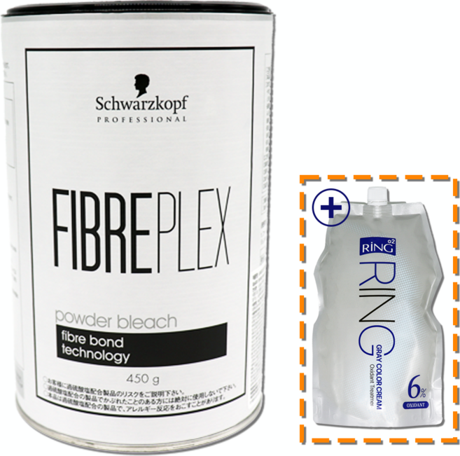 슈바츠코프 탈색약 세트 파이버플렉스 파우더 블리치 450g + 6%산화제 1000ml