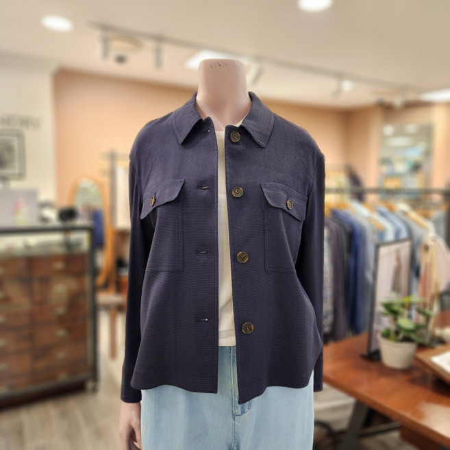 BCBG O크리스헤링본JK 재킷 _ B4B3J102 55 [NAVY]