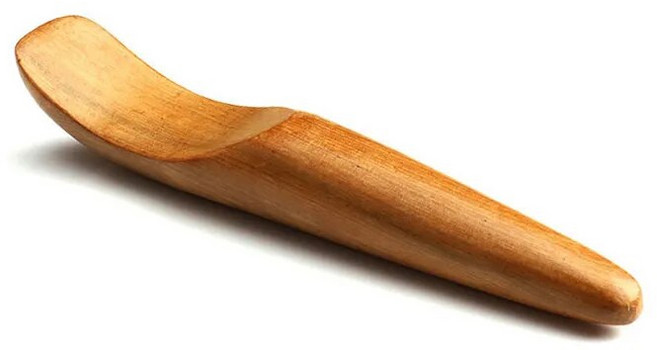 AWC J형 괄사 지압봉 나무 괄사 미용 지압 마사지기 도구 발괄사 지압봉, 1개