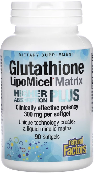 Natural Factors 글루타치온 LipoMicel 매트릭스 300mg 소프트젤 90정, NaturalFactors글루타치온LipoMicel매트, 1개 - 쿠팡