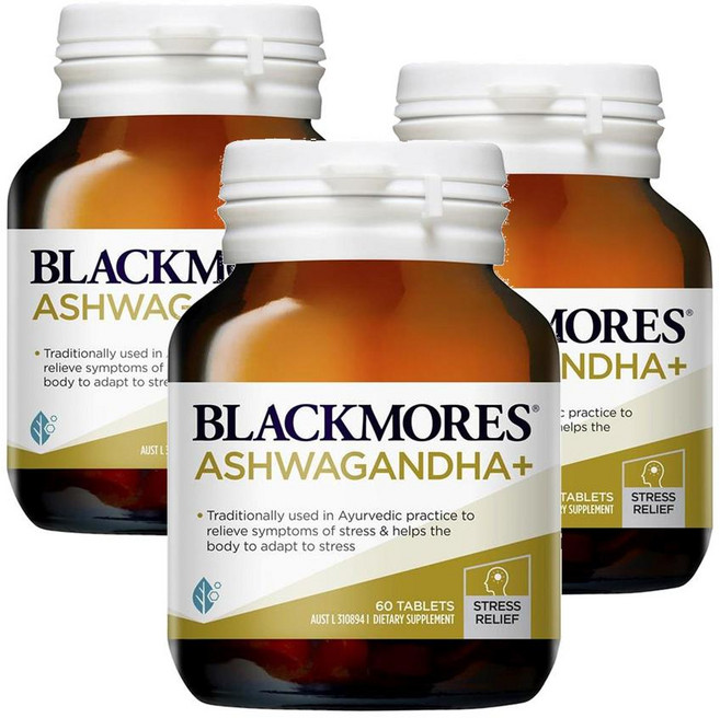 블랙모어스 아슈와간다 플러스 BLACKMORES Ashwagandha, 3개, 60정