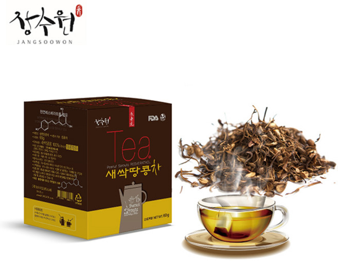새싹땅콩차 원물형 (60g) 장수원 당티 땅콩새싹 땅콩나물, 1개, 60g, 1개입
