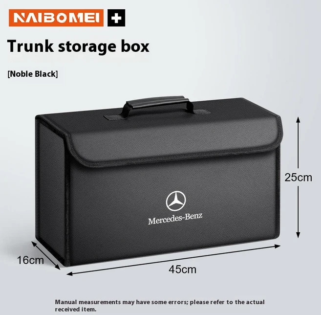 메르세데스-벤츠 AMG A B C E S V A45 C43 CLA R-클래스 GLA GLB GLC GLE SLK용 자동차 트렁크 수납 정리함, 04 Black