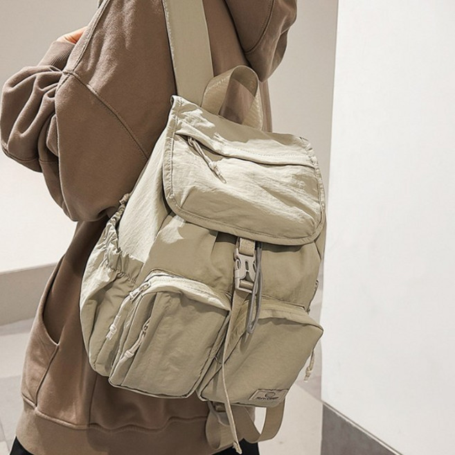케이백 가벼운 더블 멀티 포켓 나일론 백팩