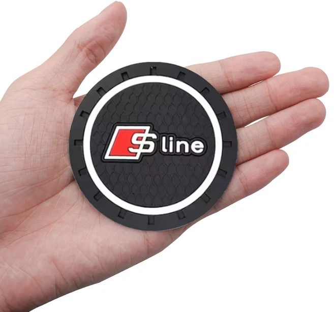 호환 슬라인 S라인 차량 실내 컵홀더 미끄럼 방지 실리콘 컵받침 아우디 A1 A3 A4 A5 A6 A7 A8 B8 Q2 Q3 Q5, 03 1Pcs S Line