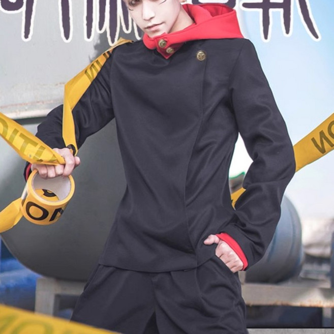 주술회전 이타도리 유지 코스프레 의상 가발