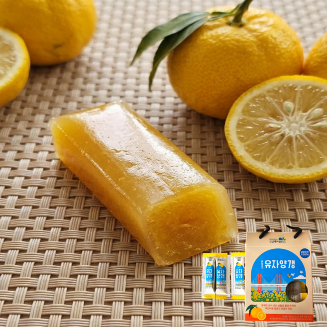 [청정남해] 상큼한 유자양갱 개별포장 자연재료 양갱, 1박스, 360g