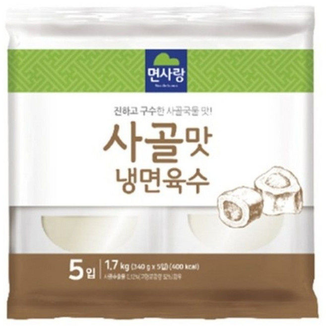 [비에스푸드몰]면사랑 사골맛냉면육수 실온, 340g, 20개