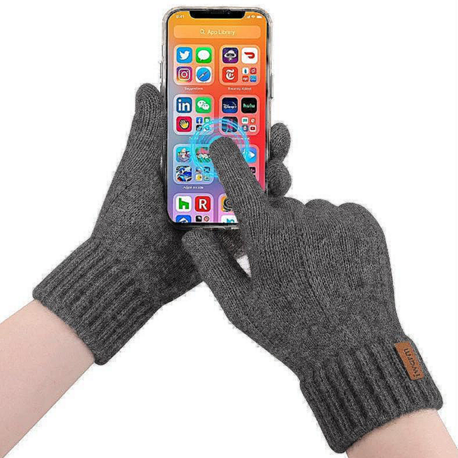 따뜻한 겨울 보온 남녀공용 스마트폰 터치 알파카 니트 장갑