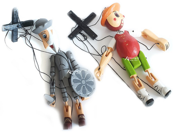 산쵸 돈키호테 마리오네트 관절 인형 마리오네뜨 기사 목각 인형 나무관절인형 (선택 1), 샨쵸, 1개