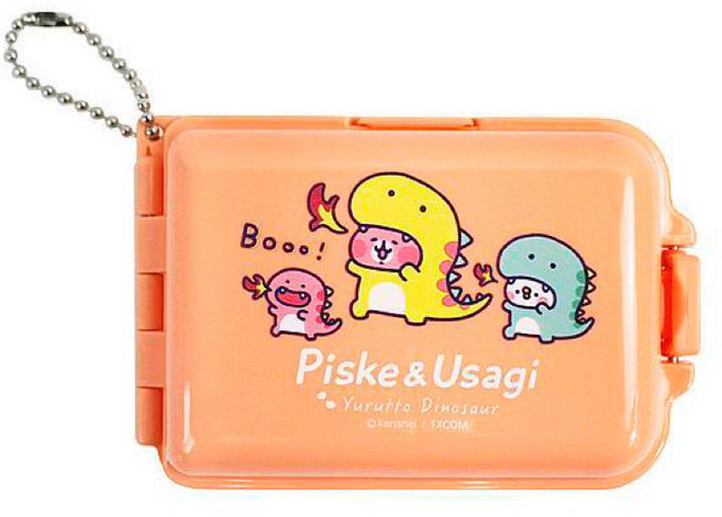 卡娜赫拉的小動物 P助 兔兔 恐龍造型 多功能隨身萬用收納盒, 1個, 恐龍