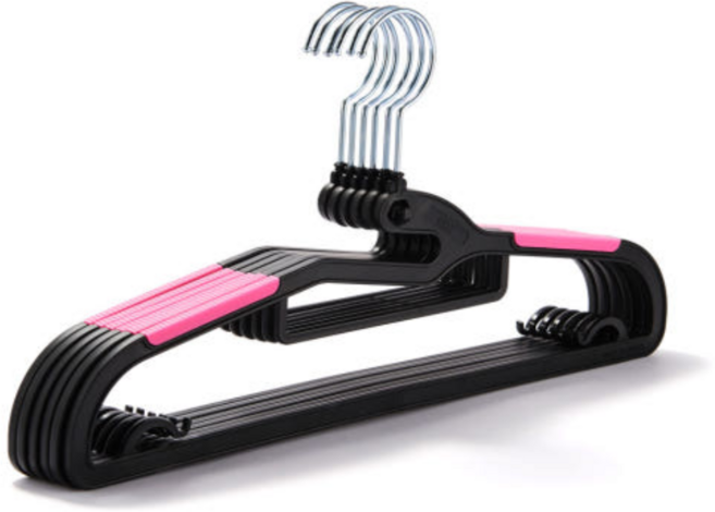 와이드 고리회전 논슬립 옷걸이, 고리회전 (핑크), 30개