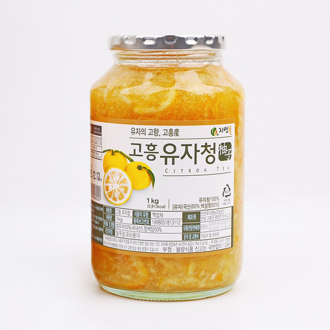 [윤플러스] 고흥 유자로 만든 자연뜰 유자차 유자청, 1kg, 1개입, 1개