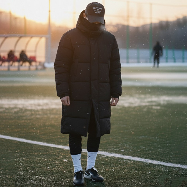 66inch 축구 롱패딩 벤치코트 돕바 풋살 러닝 방한 파카