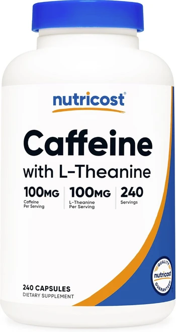 뉴트리코스트 카페인 위드 L-테아닌 Nutricost Caffeine With L-Theanine 30정, 3개 - 쿠팡