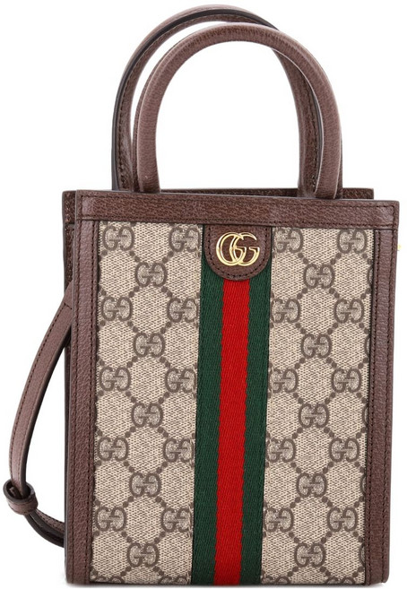 구찌 중고 오피디아 컨버터블 토트 GG 코팅 캔버스 슈퍼 미니 크로스 백