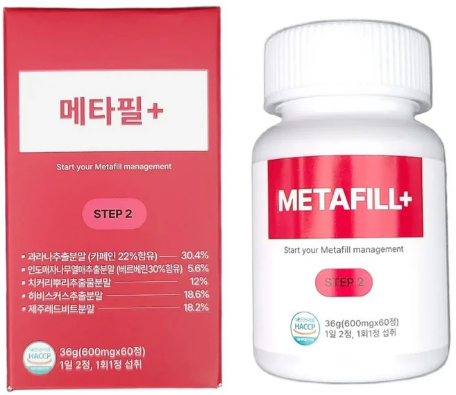메타필정 플러스 메타필 1개월분 과라나추출분말 제주비트, 1박스, 60정 - 쿠팡