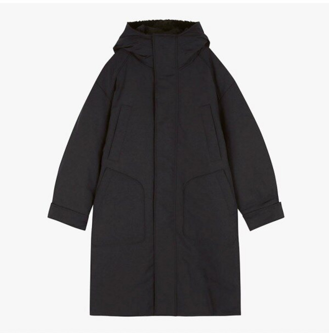 크리스크리스티 크리스크리스티 후드 야상형 파이핑 디테일 롱점퍼_NAVY / KKMCLWW0002