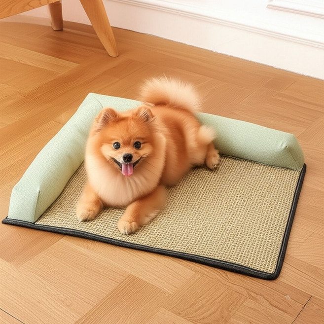 아비온 쿨링 방석 논슬립 통기성 강아지쿨매트, 그린, 1개