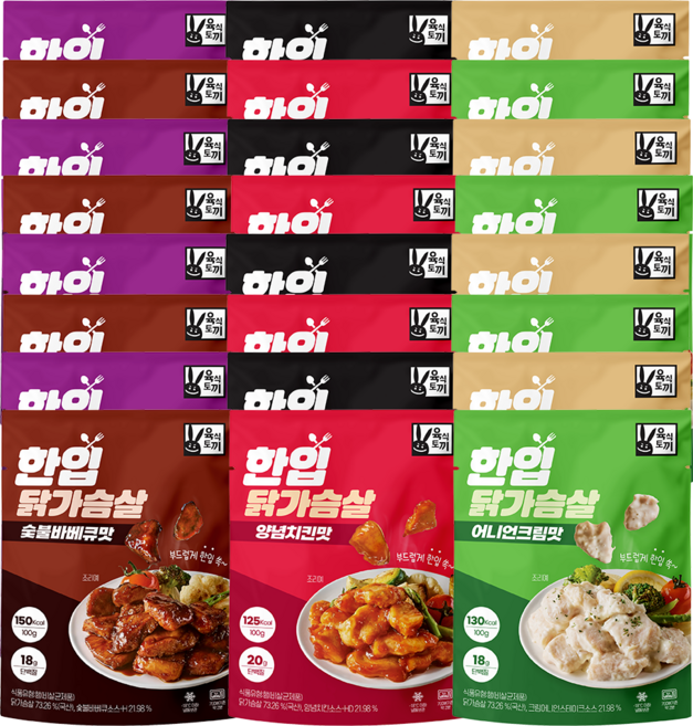 육식토끼 한입 닭가슴살 100g 6종 혼합 24팩, 24개