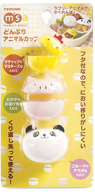 토루네 돈부리 애니멀 반찬컵 3개 세트, 혼합색상, 1세트