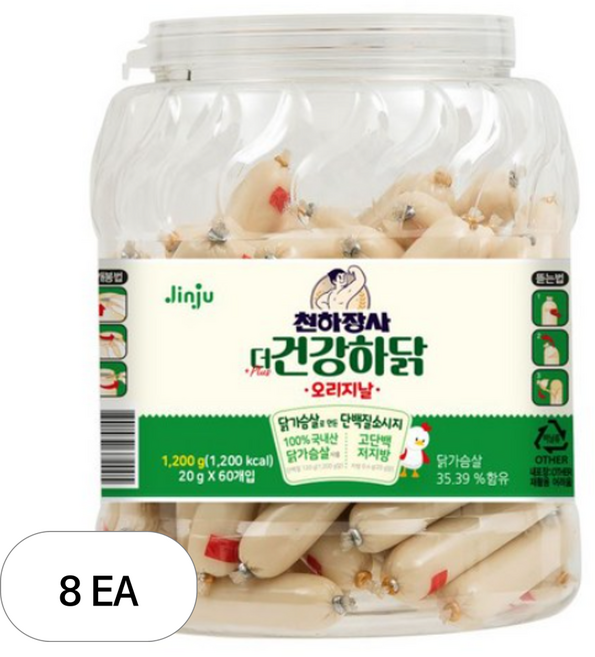 천하장사 더 건강하닭 소시지, 1.2kg, 8개