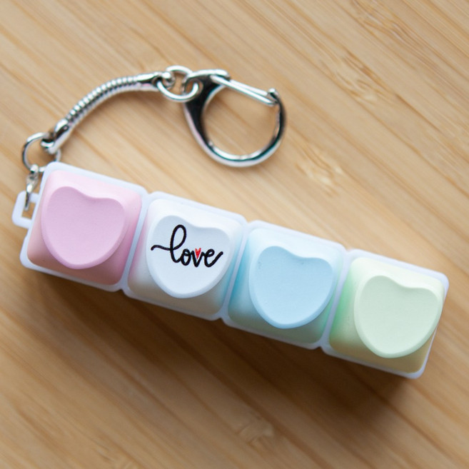 LED 하트 키캡 키링 피젯 토이, 1개, 02 Love