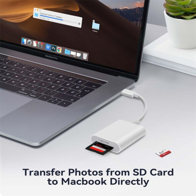 2in 1 USB C 및 조명-SD TF 카드 리더 어댑터(IPhone 15 14 13 12 16 Pro Max IPad Otg 마이크로 SD 메모리, 02 For Type-c, 1개