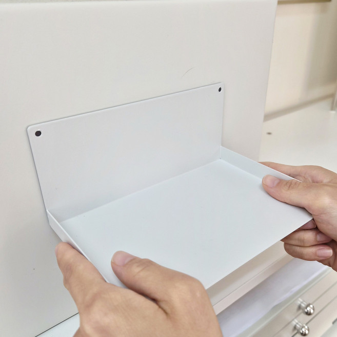 자석 선반 무타공 강력 냉장고 세탁기 주방 정리 화이트 니은선반, 라지, 1개