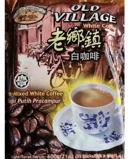 인스턴트 커피 파우더커피 올드 빌리지 화이트 (600g/21온스) 15 스틱 40g/1.410z, 1개, 600g