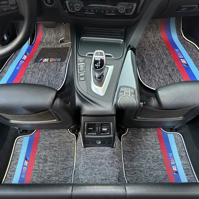 차차차 BMW 확장형 1+2열 자동차 차량용 카매트 발매트 코일매트 패드로고 엣지엠비언트마감, 디자인_M그레이_라인로고_발광엣지마감, 4시리즈 컨버터블F33 13.10~2열분리 BM1610