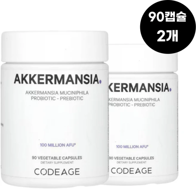 코드에이지 아커만시아 프로바이오틱스 유산균 90캡슐 2개 GLP1 유사체 Akkermansia, 90정 - 쿠팡