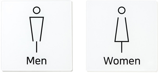 [1분 설치] 스튜디오투명 화장실 표지판, 남자 여자 표시