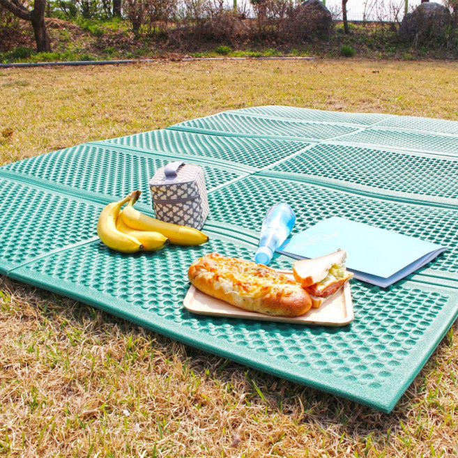 리빙코디 국내산 접이식 2단 캠핑매트 나들이 피크닉, 블루