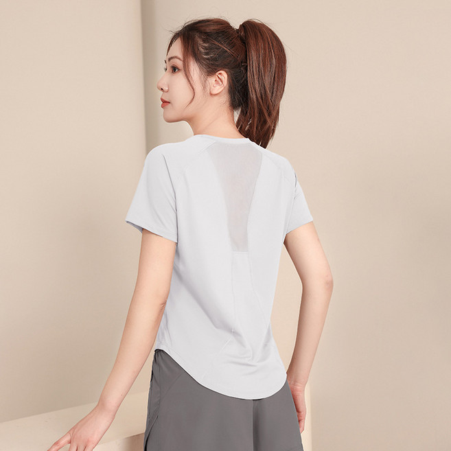 NEW 여름 여자 티셔츠 스포츠 티셔츠 반팔티 필라테스복 라운드티셔츠 냉감티셔츠 폴로 등산 요가복상의 메쉬 S-2XL