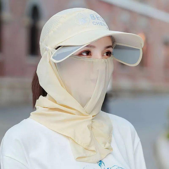 모자 여자 여름 햇빛 차단 모자 야외 얼굴 가리기 마스크 오리털모자 남자 전동차 자전거 야구 태양모