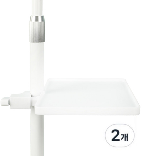 X&X 태블릿 거치대 다용도 봉 선반, 화이트 2개