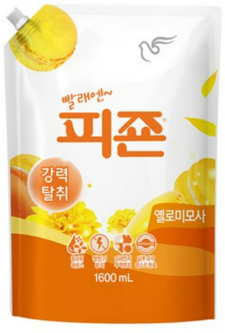 피죤 섬유유연제 옐로미모사 리필, 2.1L, 4개