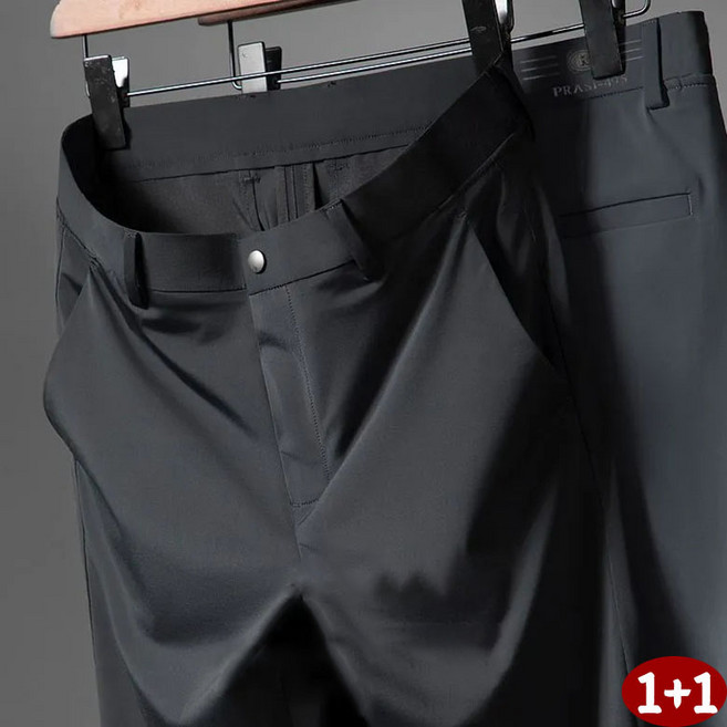 1+1남성복 봄 여름 얇은 시원한 바지 비지니스 아빠룩 럭셔리 편안한 링클프리 고탄력 정장 바지
