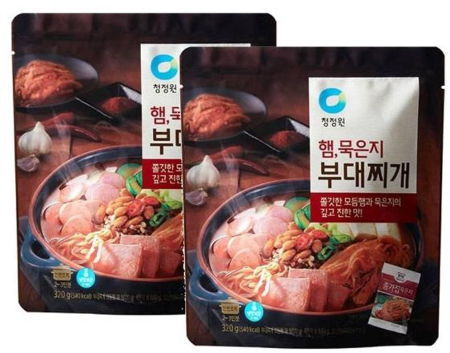 청정원 햄 묵은지 부대찌개, 320g, 2개