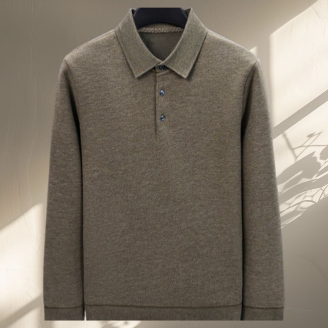 코엑티 남성 겨울 클래식 울혼방 비스코스 기모 긴팔 카라 니트 스웨터