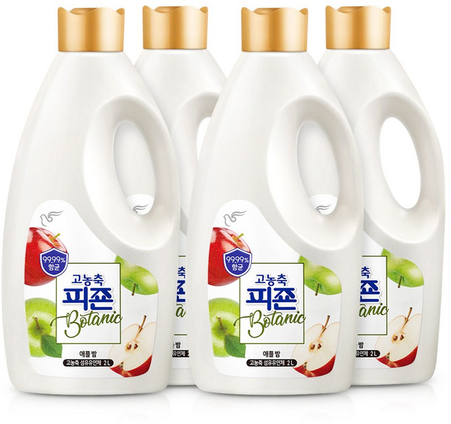 피죤 고농축 항균 보타닉 섬유유연제 애플밤, 2L, 4개